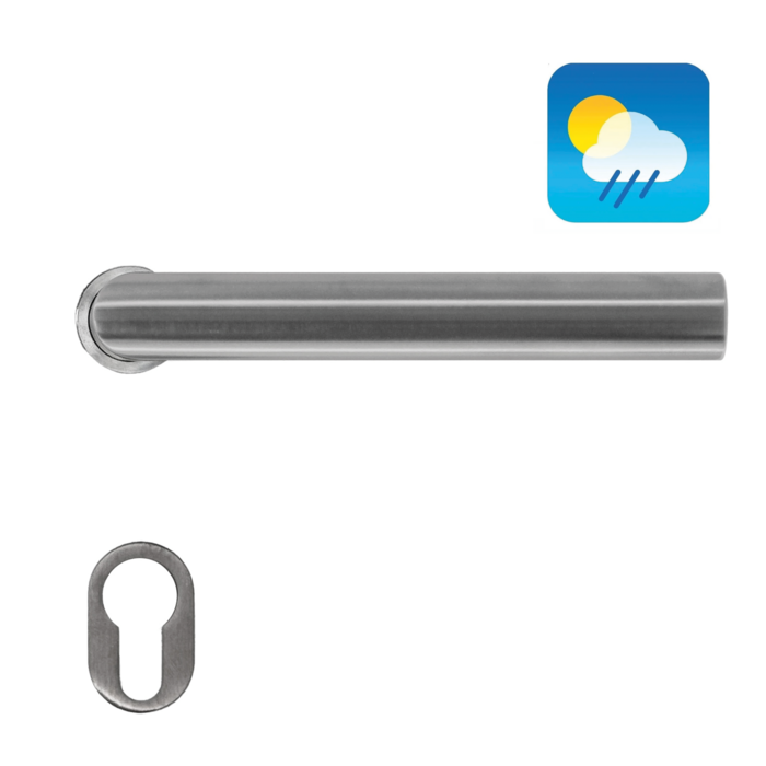 HDD Inox plus deurklinken I-Shape 19 mm  met minimalistisch rozet  Ø 25mm