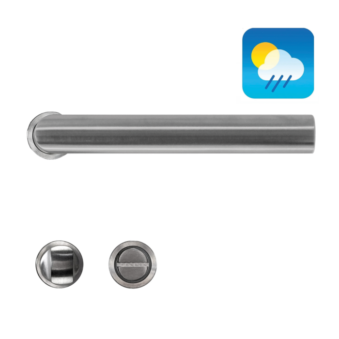 HDD Inox plus deurklinken I-Shape 19 mm  met minimalistisch rozet  Ø 25mm