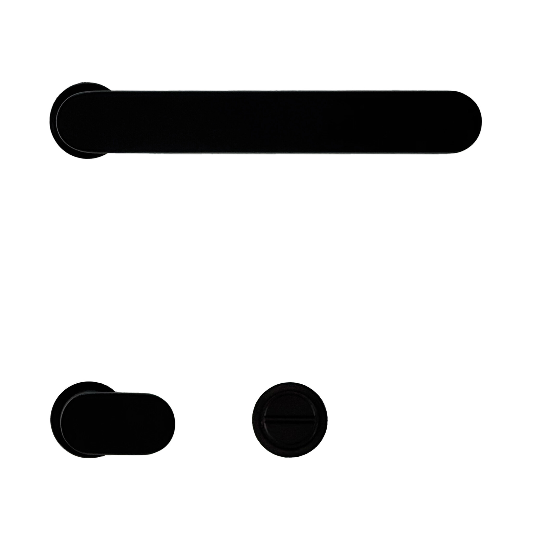 HDD Poignées de porte minimalistes noires. Design minimaliste avec rosace minimaliste Ø 25 mm