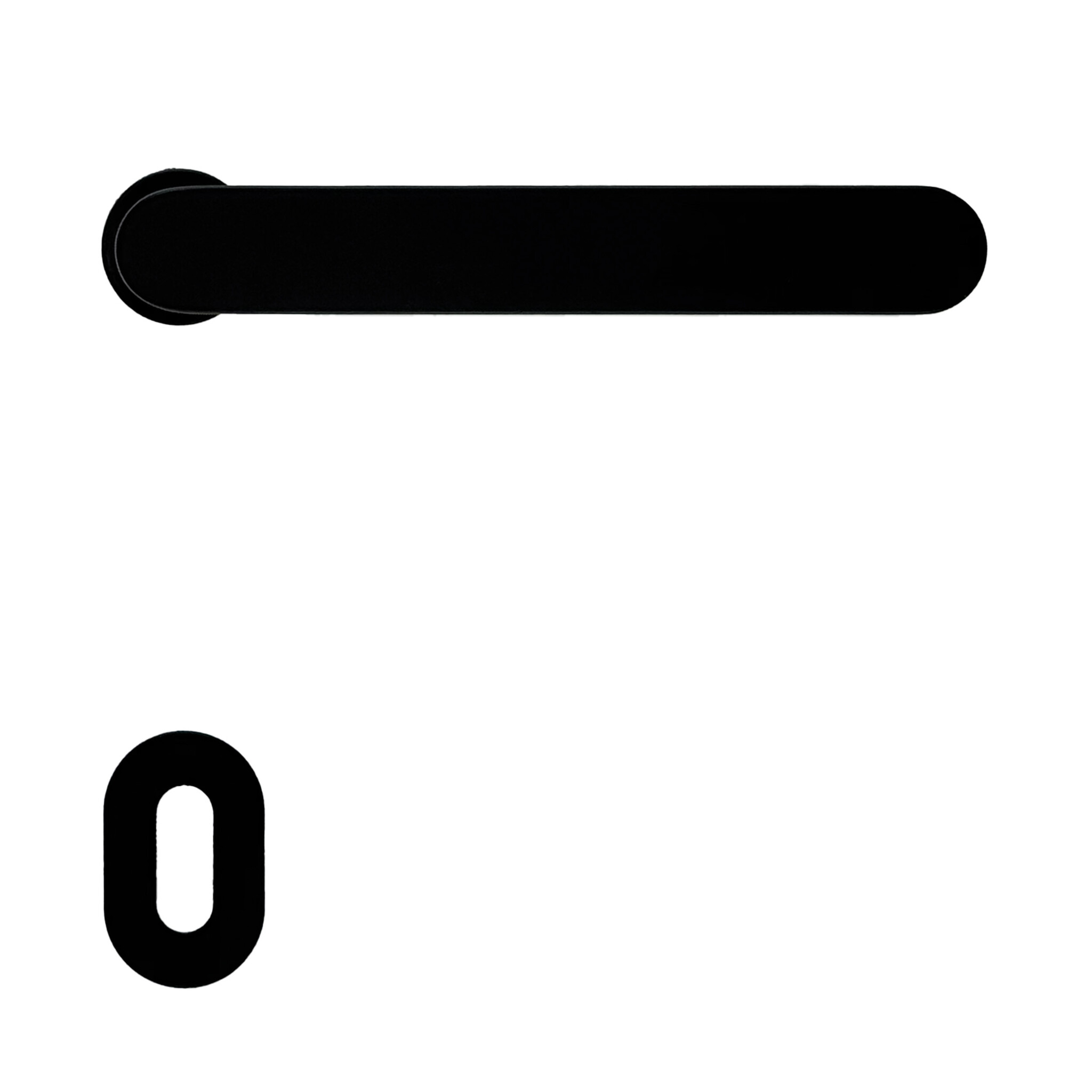 HDD Poignées de porte minimalistes noires. Design minimaliste avec rosace minimaliste Ø 25 mm