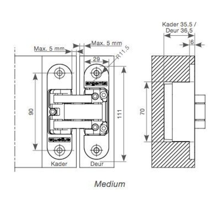 247WOOD  Insert plate ARGENTA MEDIUM 111x29 - KUBICA K6700 - 247WOOD