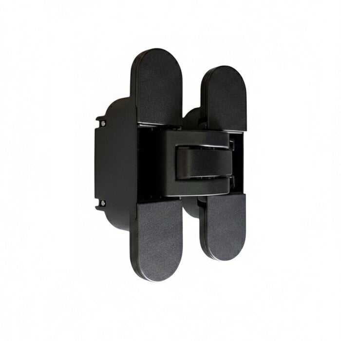 DKS Onzichtbare zwarte 3D scharnieren 111x29mm - 80kg / 2 stuks