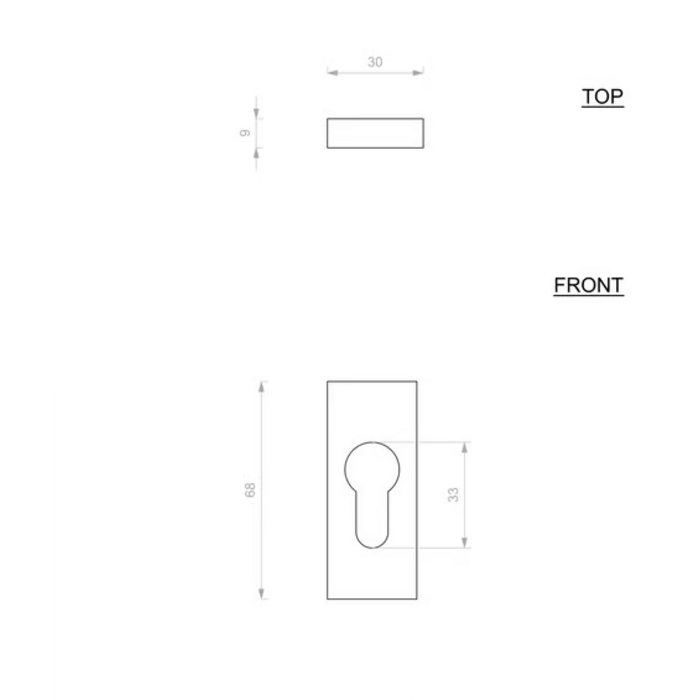 Dauby Dauby safety rosette rectangular black (N)