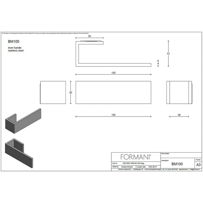 Formani Poignées de porte Formani RIBBON BM100 avec rosace dissimulée - noir mat