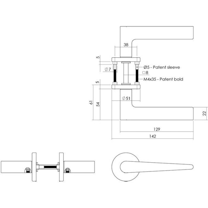 Intersteel Intersteel Türgriff TIGA auf runder Rosette, anthrazitgrau