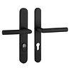 Artitec Security door fitting with T-door handles on narrow plate SKG*** 2 x T-door handle - Black - PC 72 or 92 mm
