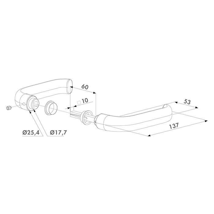 LOCINOX Pair of aluminum door handles 3006S for sliding gate lock Locinox