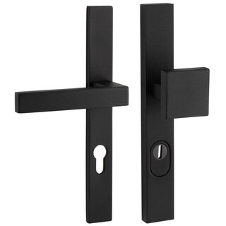 Artitec Security door fitting on straight plate SKG*** knob/door handle METRO LEFT - Black - PC 72 or 92 mm