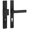 Artitec Security door fitting on straight plate SKG*** knob/door handle METRO RIGHT - Black - PC 72 or 92 mm