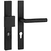 Artitec Security door fitting on straight plate SKG*** knob/door handle T-model - Black - PC 72 or 92 mm