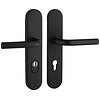 Artitec Sicherheitstürbeschlag mit Schutzschild SKG*** 2 x Türgriff L - Schwarz - PC 72 oder 92 mm