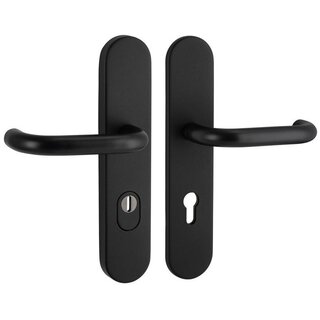 Artitec Sicherheitstürbeschlag mit Schutzschild SKG*** 2 x Türgriff U - Schwarz - PC 72 oder 92 mm
