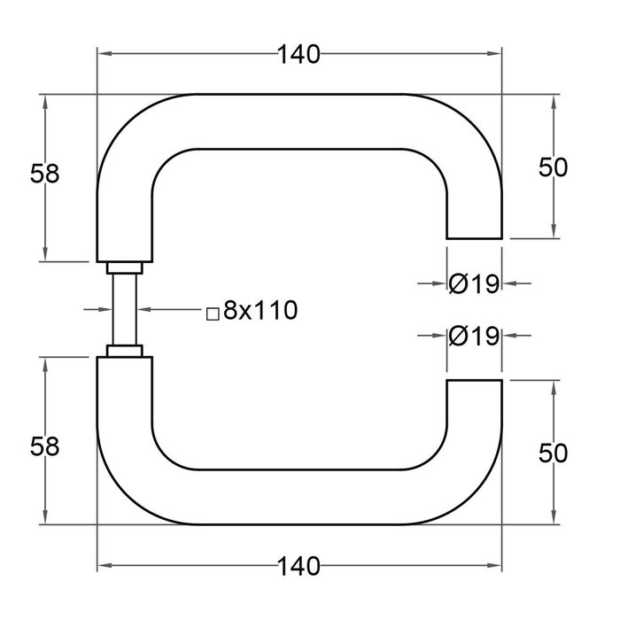 Artitec Zwart veiligheidsdeurbeslag met kerntrekbeveiliging op schild SKG***   2 x deurklink U  -  PC 72 of 92 mm