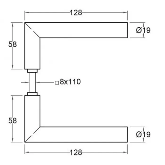 Artitec Zwart veiligheidsdeurbeslag met kerntrekbeveiliging op schild SKG***   2 x deurklink T  -  PC 72 of 92 mm
