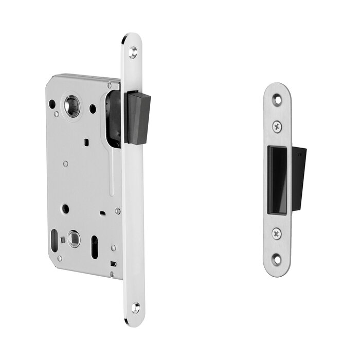 Aprile Magneetslot 2869 WC asmaat 90mm - afgeronde voorplaat 196x18mm - RVS look