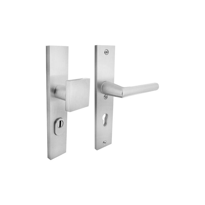 Intersteel Intersteel Security fitting with core pull protection skg3 profile cylinder 72 mm rectangular front door fitting