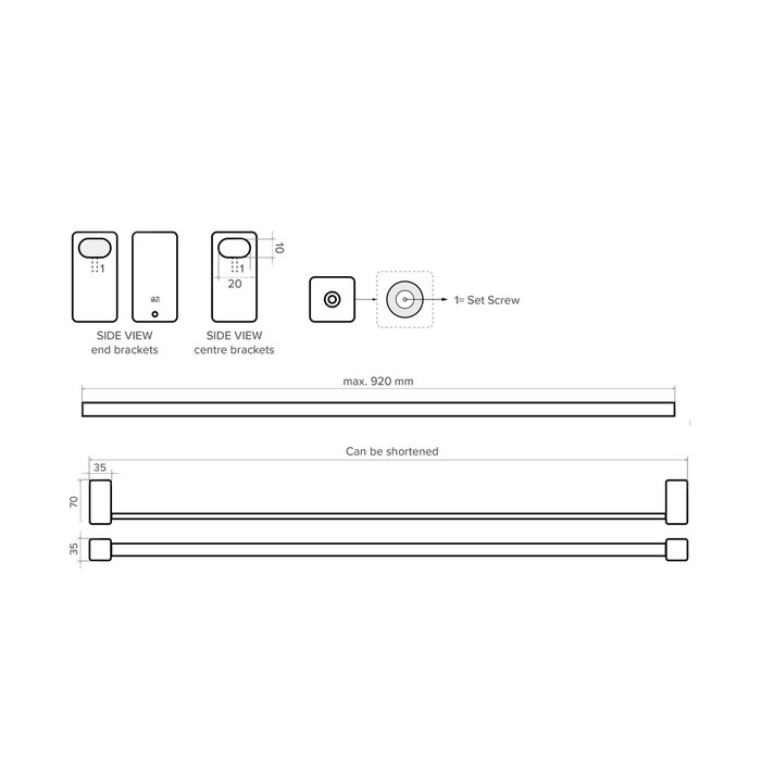 Dauby Dauby PMAN furniture handle Pure® – adjustable furniture handle in matt white bronze (WBS)