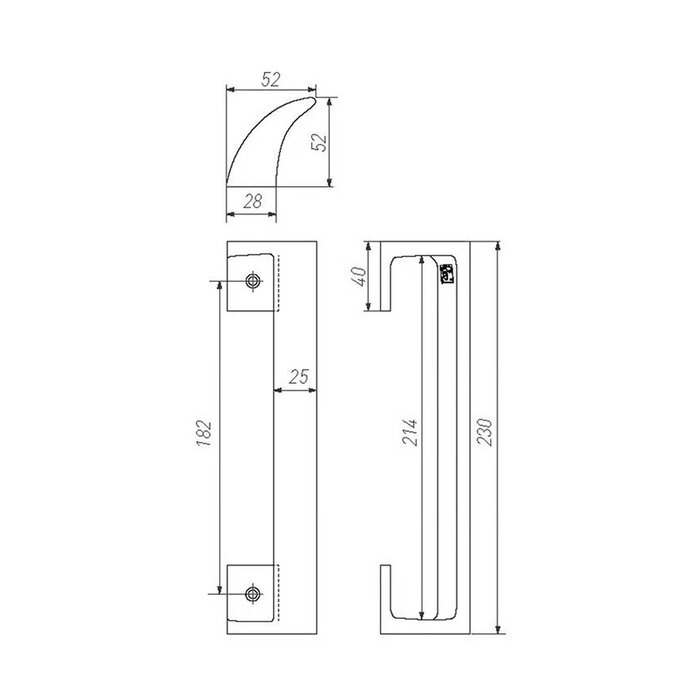 Dauby Door handle PMAF white bronze (WB) 230 or 300mm