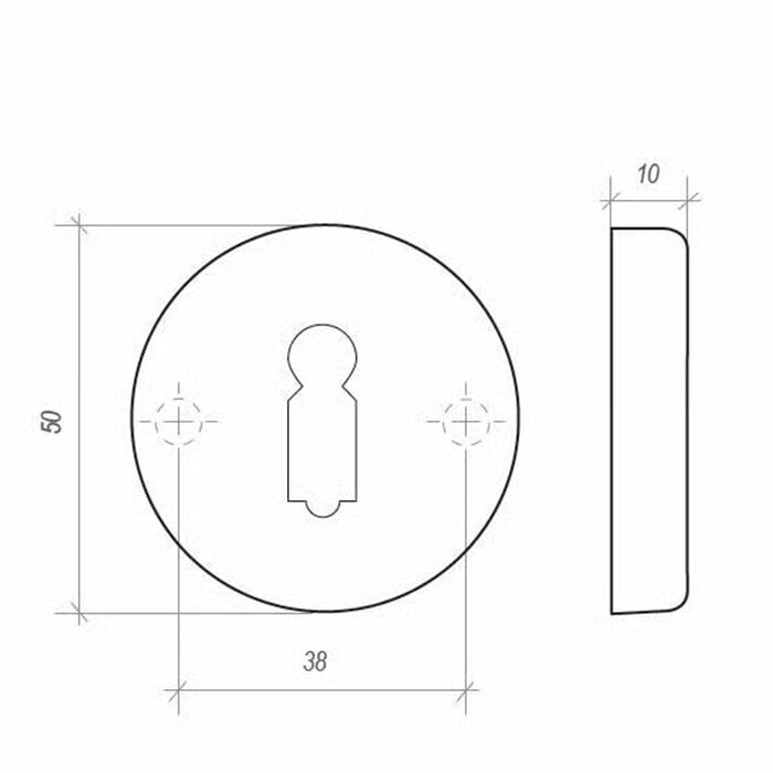 Dauby Dauby Pure BB key rosette 1925 – raw metal (RM)