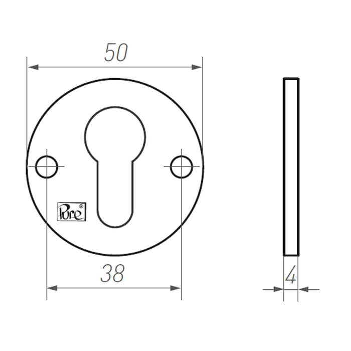Dauby Dauby Pure PZ cylinder rosette 50F – raw bronze (RB)