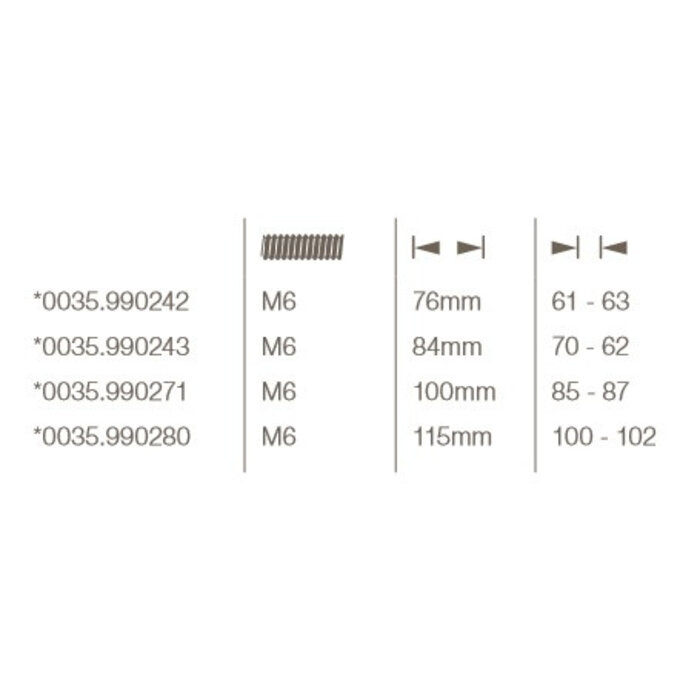 Intersteel 90mm black hexagonal bolt, e.g. security rosette for door thickness 75mm