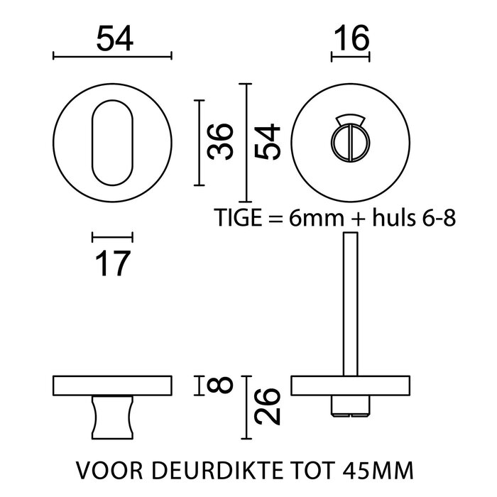 HDD Round Shape toilet set, black textured UV with red/white indicator