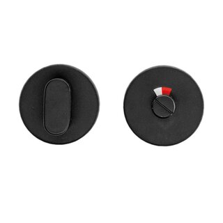 HDD Ensemble de toilette de forme ronde, noir texturé résistant aux UV avec indicateur rouge/blanc