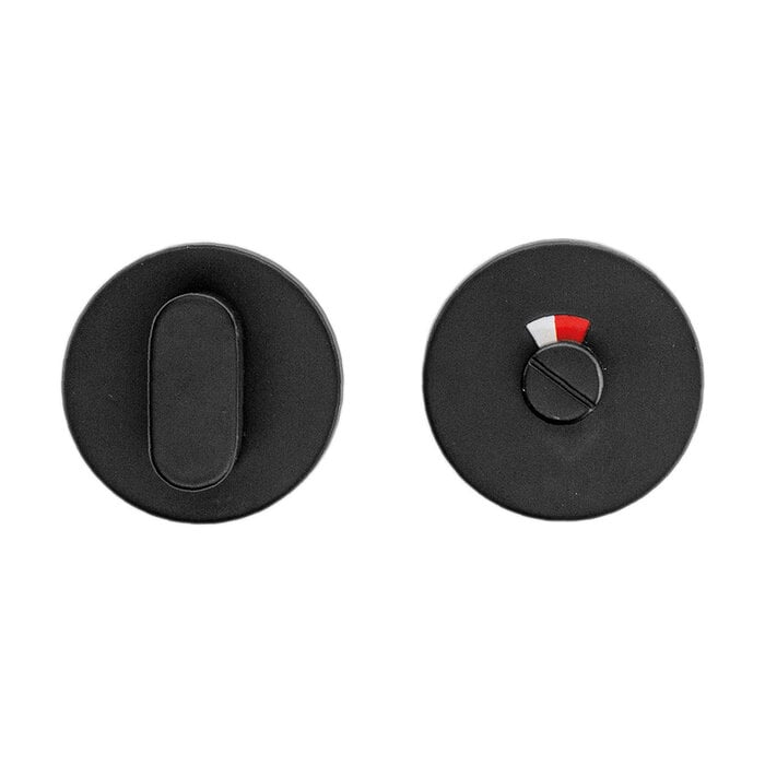 HDD Ensemble de toilette rond, classe de forme 3, noir avec indicateur rouge/blanc