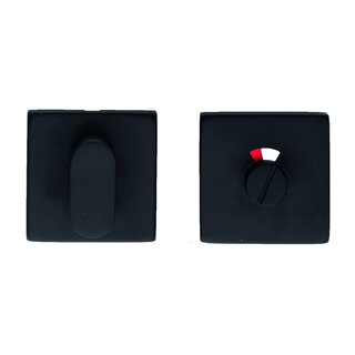 HDD Ensemble WC carré noir avec indicateur rouge/blanc