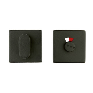 HDD WC set Square Shape black textured with red/white indicator