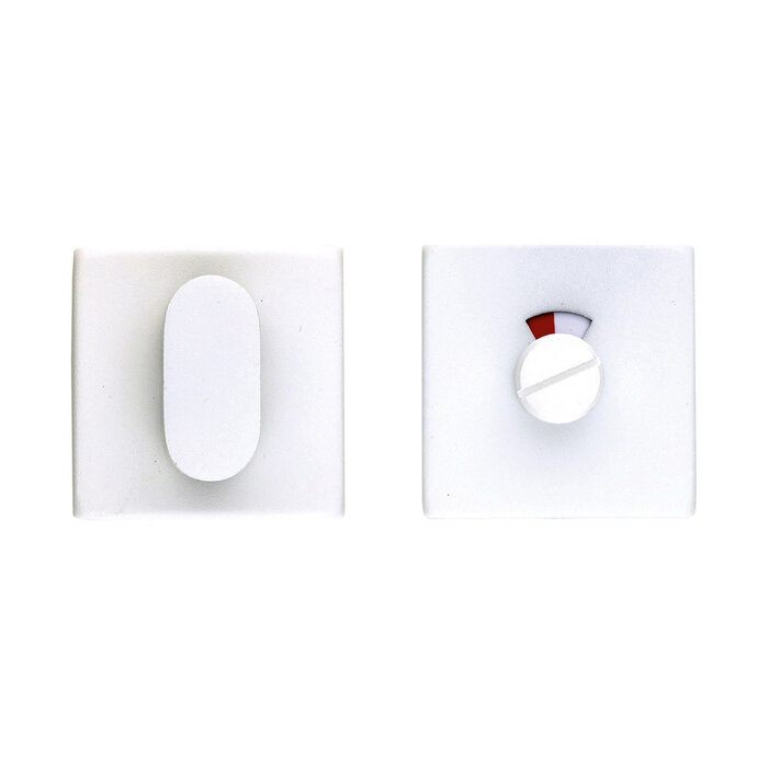 HDD WC set Square Shape white textured with red/white indicator