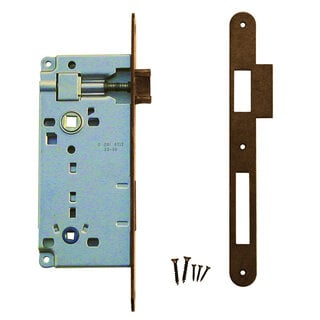 AGB AGB lock matte bronze WC 90 mm + strike plate narrow straight