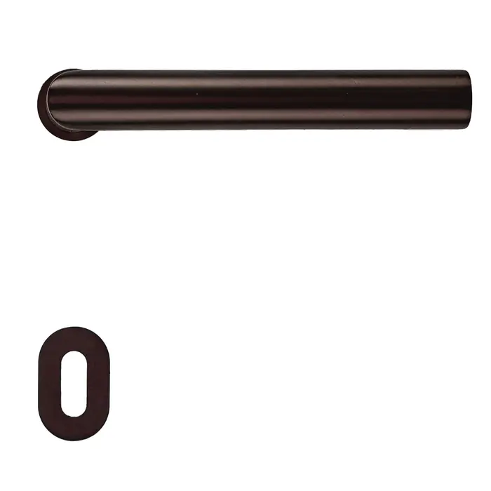 HDD Poignées de porte en forme de I, bronze mat, 19 mm - Rosace minimaliste Ø 25 mm