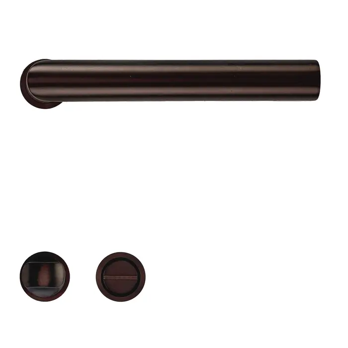 HDD Türgriffe in I-Form, mattbronze, 19 mm – Minimalistische Rosette, Ø 25 mm