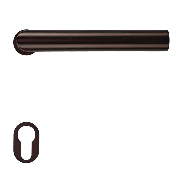 HDD Mat bronzen deurklinken I-Shape 19 mm - Minimalistisch rozet Ø 25mm