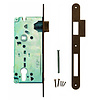 AGB Cylinder lock AGB matte bronze PC 90 mm + narrow straight strike plate