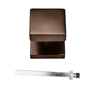 HDD Fester Knauf Top Carré matte Bronze auf Rosetten