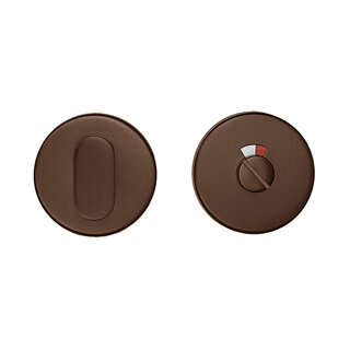 HDD WC garnituur mat brons rond met rood/wit indicator
