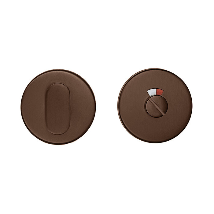 HDD Toilet set matt bronze round with red/white indicator