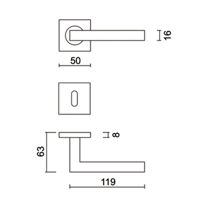 HDD HDD matt bronze door handles KUBIC SHAPE 16 mm