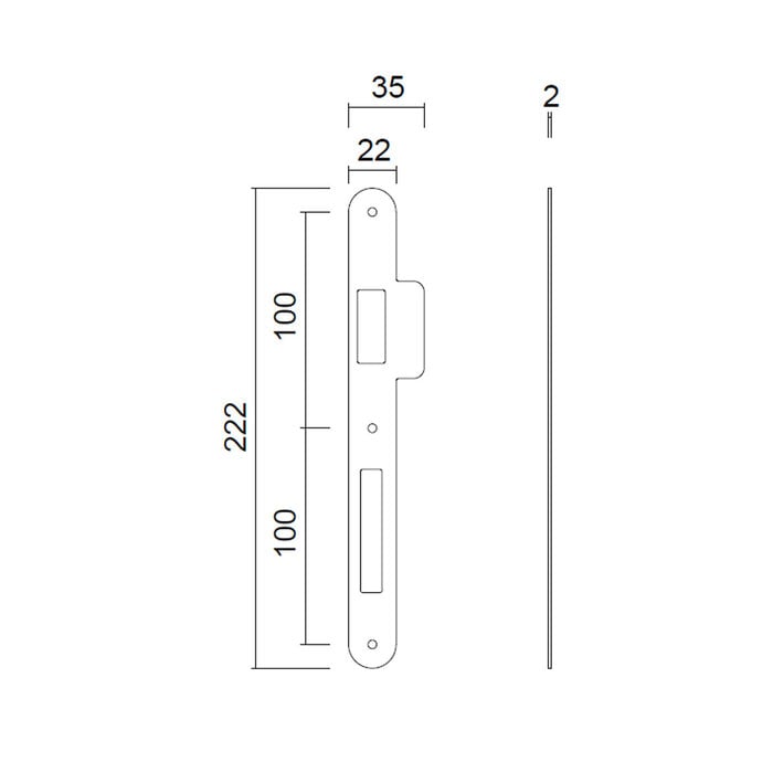 AGB Narrow round backplate for AGB lock matte bronze