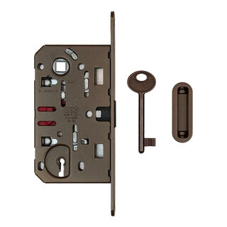 AGB Mat brons magneetslot AGB voorplaat 195 x 18 mm - sleutelasmaat 90 mm