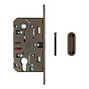 AGB Serrure magnétique à cylindre bronze mat, plaque de finition AGB 195 x 18 mm - diamètre de la tige 90 mm