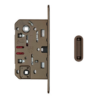 AGB Matte bronze WC magnetic lock AGB faceplate 195 x 18 mm - spindle size 90 mm