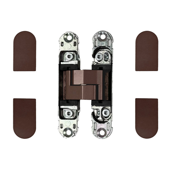 AGB Matte bronze invisible 3D hinge - 115x23mm - AGB eclipse 3.2