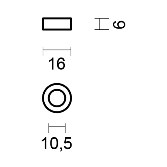 HDD Anneau en acier inoxydable blanc texturé 16 x 6 mm pour charnière 100 x 88 x 3,5/6 mm