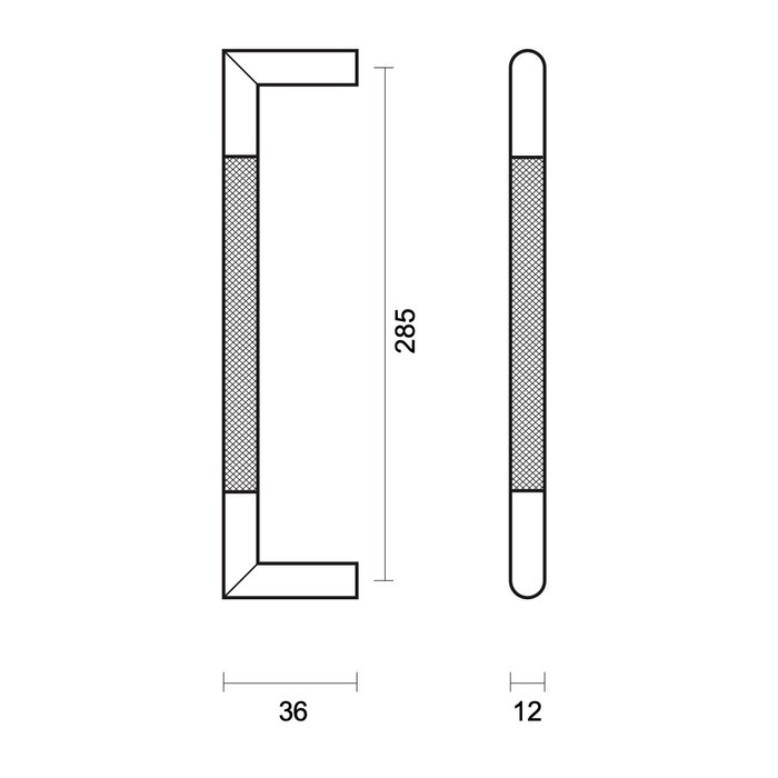HDD Matte bronze furniture handle HASHTAG 12 mm