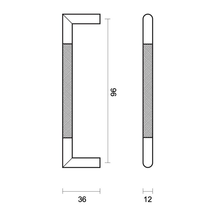 HDD Matte bronze furniture handle HASHTAG 12 mm