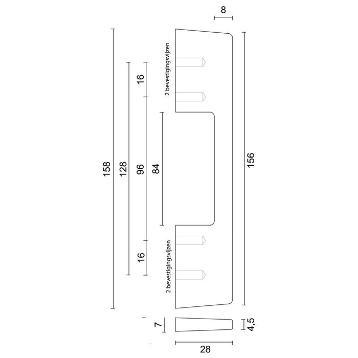 HDD Matte bronze furniture handle SELIZ