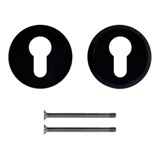 HDD Security cylinder plate round SKM black textured 10 mm